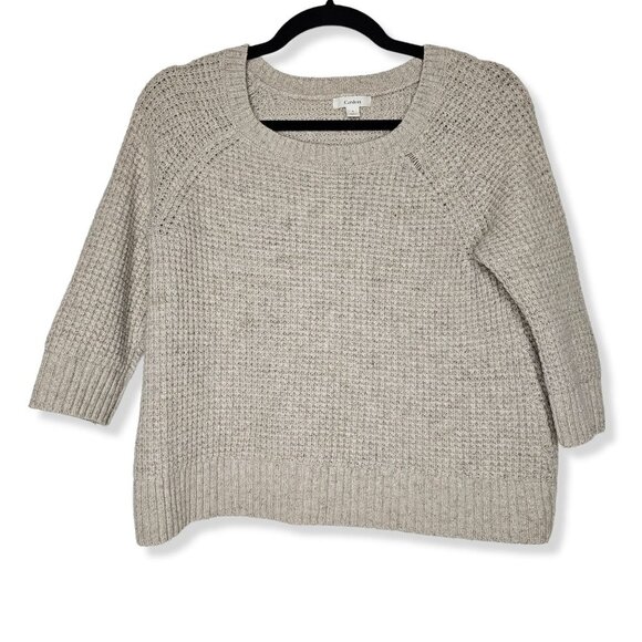 Caslon Size Small Tan Cashmere Blend Knit Sweater Top 3/4 Sleeve - Picture 1 of 5